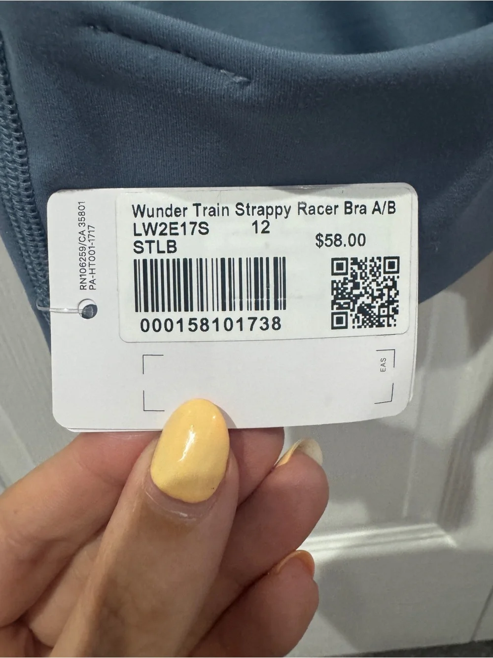 Lululemon Wunder Train Strappy Racer Bra A/B | Size 12 | Steel Blue | NWT